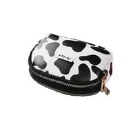 FOVAOK 2 monederos con patrón de vaca para mujeres, tarjeteros, estudiantes, doble bolsillo con cremallera, bolsa de almacenamiento portátil para lápiz labial, tarjetas bancarias, 2 (Reino Unido