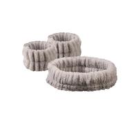 FOVAOK 2 pares de bandas de pelo de felpa de forro polar coral, impermeables, para lavar la cara, absorbentes, accesorios para el cabello (gris)