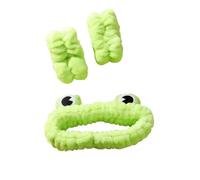 FOVAOK 2 pares de diademas para mujer, lindas muñequeras de lavado de rana para maquillaje, spa, yoga, accesorios para el cabello (diadema A)