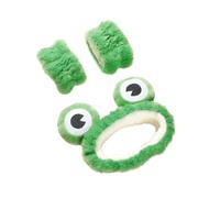 FOVAOK 2 pares de diademas para mujer, lindas muñequeras de lavado de rana para maquillaje, spa, yoga, accesorios para el cabello (diadema B)