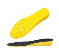 FOVAOK 2 pares de plantillas de aumento de altura invisibles, para mujeres y hombres, con levantamiento de talón, zapatos amarillos, almohadilla transpirable, absorción de golpes, cojín para el