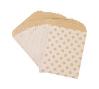 FOVAOK 25/50 bolsas de papel kraft de agradecimiento de 13 x 18 cm para regalos de boda, bolsa de embalaje de galletas para invitados, fiesta de cumpleaños, bolsa de regalo (B08, 50 unidades)