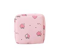 FOVAOK 3 bolsas de almacenamiento de servilletas sanitarias para mujer, bolsa organizadora portátil impermeable con patrón de dibujos animados, Rosa melocotón, Talla única