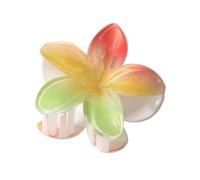 FOVAOK 3 piezas hermosas y modernas de tamaño grande de 8 cm, flor de plumeria de 13 cm, pinza cuadrada mate, accesorios para el cabello para mujer (rojo, amarillo y verde)