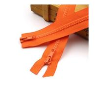 FOVAOK 5 cremalleras de doble extremo 5# de resina con extremo abierto de 50/60/70/80/120/150/200 cm para sacos de dormir, sofá, ropa, costura artesanal (naranja, 60 cm_5)