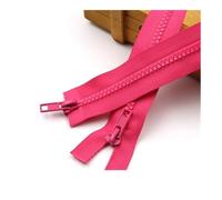 FOVAOK 5 cremalleras de doble extremo 5# de resina con extremo abierto de 50/60/70/80/120/150/200 cm para bricolaje sacos de dormir, sofá, ropa, costura artesanal (rosa intenso, 70 cm_5)
