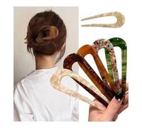 FOVAOK 5 horquillas en forma de U para cabeza de albóndigas femeninas, horquillas para el pelo, nueva cabeza, horquilla china simple, estilo moderno, horquillas para el pelo (mezcla)