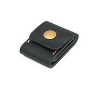 FOVAOK Bolsa de almacenamiento de piel sintética duradera para púas de guitarra, impermeable, a prueba de caídas, plegable, portátil, para púas de guitarra (negro)