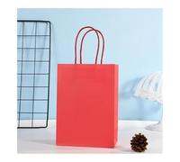 FOVAOK Bolsas de compras coloridas para caramelos, 10 unidades de papel kraft para regalo, bolsas de papel de mano, bolsas de papel de mano, regalo de decoración de fiesta de boda (10 unidades, rojo