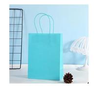 FOVAOK Bolsas de compras coloridas para caramelos, 10 unidades de papel kraft para regalo, bolsas de papel de mano, bolsas de papel de mano, regalo de decoración de fiesta de boda (10 unidades, azul