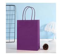 FOVAOK Bolsas de compras coloridas para caramelos, 10 unidades de papel kraft para regalo, bolsas de papel de mano, bolsas de papel de mano, regalo de decoración de fiesta de boda (10 unidades, morado