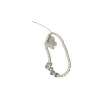 FOVAOK Cadena acrílica para teléfono móvil, hecha a mano, con perlas y corazón, lazo, para mujeres y niñas, cordón para colgar el teléfono, talla única, Ágata