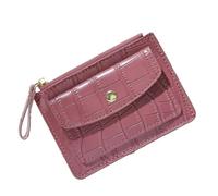 FOVAOK Cartera de moda para mujer con bolsillo con cremallera, monedero de piel sintética, monedero multitarjetero, cartera pequeña, Red, Talla única