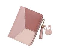 FOVAOK Cartera de piel sintética para mujer, hecha de cuero, tarjetero, plegable, portátil, monedero para mujer, Pink, 1 pieza