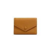 FOVAOK Cartera de piel sintética, pequeña para mujer, tarjetero de lujo, multiusos, con cremallera, monedero corto, Amarillo, Talla única