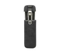 FOVAOK Estuche de piel auténtica hecho a mano con 3 ranuras, soporte para pluma estilográfica, estuche de almacenamiento para lápices, oficina, escuela, bolsa de papelería, gris, Talla única