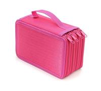 FOVAOK Estuche para lápices de gran capacidad 72 agujeros 4 capas estuche para lápices imagen soporte de almacenamiento de cremallera suave suministros escolares suministros pa, Rosa-72 agujeros A