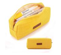 FOVAOK Estuche para lápices para niñas y niños, caja lavable Kawaii, multicolor, opcional, bonita bolsa para bolígrafos, papelería de vuelta a la escuela, Amarillo, Talla única
