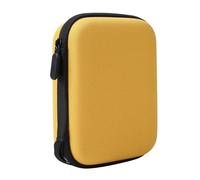 FOVAOK Estuche portátil de EVA para púas de guitarra con ranura para púas, color negro y amarillo, para afinador de guitarra, bolsa de almacenamiento para piezas de guitarra, Amarillo, Talla única