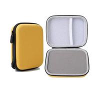 FOVAOK Estuche portátil para púas de guitarra con ranura para púas, color negro y amarillo, para afinador de guitarra, bolsa de almacenamiento para piezas de guitarra, Amarillo, Talla única
