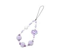 FOVAOK Fresh Bow - Correa de muñeca anticaída para teléfono, accesorios para mujer, regalos de moda, felpa con cuentas de amor, cadena de teléfono, talla única, Ágata