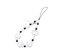 FOVAOK Fresh Bow - Correa de muñeca anticaída para teléfono, accesorios para mujer, regalos de moda, felpa con cuentas de amor, cadena de teléfono, talla única, Ágata