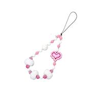 FOVAOK Fresh Bow - Correa de muñeca anticaída para teléfono, accesorios para mujer, regalos de moda, felpa con cuentas de amor, cadena de teléfono, talla única, Ágata