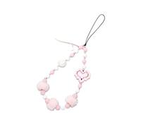FOVAOK Fresh Bow - Correa de muñeca anticaída para teléfono, accesorios para mujer, regalos de moda, felpa con cuentas de amor, cadena de teléfono, talla única, Ágata
