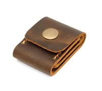 FOVAOK Funda de piel sintética para púas de guitarra, organizador suave, bolsa de almacenamiento duradera de gran capacidad para púas de guitarra, Brown, Talla única