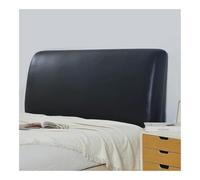 FOVAOK Funda elástica para cabecero de cama de piel sintética artificial, todo incluido, para cabecera de cama, protección contra el polvo, hogar, hotel (negro, 120 cm)