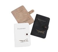 FOVAOK Funda impermeable para pasaporte, funda de viaje de piel sintética para tarjetas de crédito, bonita funda para pasaporte para mujeres/hombres, café, Talla única