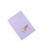 FOVAOK Funda para pasaporte con estampado en caliente, diseño simple de avión para mujeres y hombres, viajes, boda, pasaporte, regalo de boda, Púrpura claro-c, Talla única