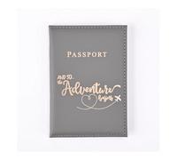 FOVAOK Funda para pasaporte para hombre y mujer, funda de cuero para pasaporte de viaje, cartera para pasaporte, monedero, tarjetero, para niña, Gray, Talla única