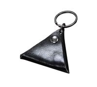 FOVAOK Funda para púas, accesorios de cuerda, funda para llavero, ukelele, púas, mini bolsa de cuero para púas de guitarra, llavero para hombre, Black, Talla única