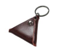 FOVAOK Funda para púas, accesorios de cuerda, funda para llavero, ukelele, púas, mini bolsa de cuero para púas de guitarra, llavero para hombre, Brown, Talla única