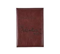FOVAOK Fundas de pasaporte de poliuretano que cambian de color, con letras impresas, clip para billete de avión para hombres y mujeres, accesorios de viaje, Burgundy, Talla única