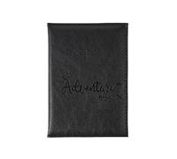 FOVAOK Fundas de pasaporte de poliuretano que cambian de color, con letras impresas, clip para billete de avión para hombres y mujeres, accesorios de viaje, Black, Talla única