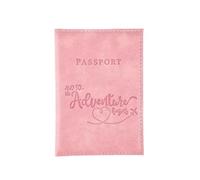 FOVAOK Fundas de pasaporte de poliuretano que cambian de color, con letras impresas, clip para billete de avión para hombres y mujeres, accesorios de viaje, Pink, Talla única