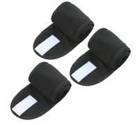 FOVAOK Juego de 3 diademas anchas ajustables para mujer, yoga, baño, ducha, maquillaje, lavado facial, cosméticos, accesorios (3 unidades, negro)