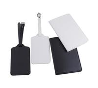 FOVAOK Juego de 4 fundas de pasaporte en blanco de color sólido para equipaje, de piel sintética, para pasaporte, accesorios de viaje, 4 unidades por juego, Talla única
