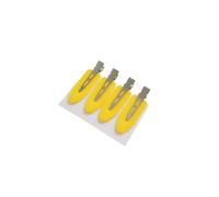 FOVAOK Juego de 4 horquillas para el pelo sin costuras, sin costuras, con flequillo lateral, accesorios de maquillaje, lavado facial, para mujeres y niñas (amarillo, 4 piezas)