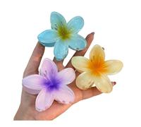 FOVAOK Juego de pinzas para el pelo con diseño de flor de huevo bohemio para vacaciones en la playa, accesorios para el cabello con flores degradadas, horquillas para el cabello (3 piezas C)