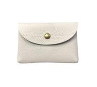 FOVAOK Mini sobre de cuero con bolsillo para cambiar, hebilla simple, bolsa de tarjetas de gran capacidad, monedero para mujer, monedero, tarjeta bancaria, bolsa para auriculares, White, 2 unidades