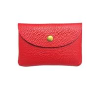 FOVAOK Mini sobre de cuero con bolsillo para cambiar, hebilla simple, bolsa de tarjetas de gran capacidad, monedero para mujer, monedero, tarjeta bancaria, bolsa para auriculares, Red, 2 unidades
