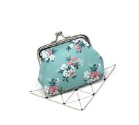 FOVAOK Monederos de moda con estampado de flores para niña, cartera cero, monedero para mujer, mini bolsa de dinero de piel sintética con tarjetero, b, 2 unidades