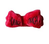 FOVAOK OMG - Diademas versátiles con lazo y letras para niñas y mujeres, turbantes suaves, bandas elásticas para el cabello, forro polar coral, asistente de maquillaje (5)