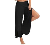 FOVAOK Pantalones de baile para mujer, de gasa, sueltos, para bailar, de pierna ancha, leotardo latino, yoga, práctica, cintura alta, pantalones largos suaves para el hogar, 05., XL
