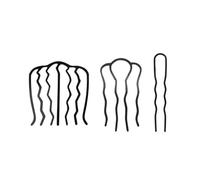 FOVAOK Pinzas de metal negro para mujer, horquillas para el pelo de novia, horquillas para moño desordenado, ganchos laterales, herramientas para peinar el cabello (estilo 01-3 piezas)