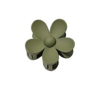 FOVAOK Pinzas para el pelo de 7 cm con diseño de flor dulce, color liso, para mujeres y niñas, horquillas de tiburón, pinzas para cola de caballo (verde oliva)