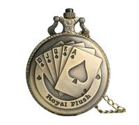 FOVAOK Reloj de bolsillo de cuarzo vintage de bronce, reloj de bolsillo de cuarzo para hombre y mujer, reloj de bolsillo casual de cuarzo, marrón, talla única